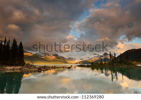 Garibaldi Lake and Panorama Ridge at sunset, British Columbia