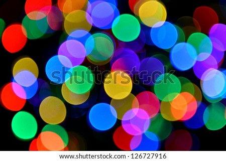 colorful Rainbow disco lights on black background