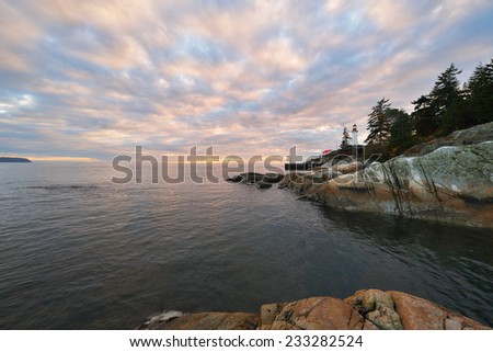 Point Atkinson Lighthouse sunset, West Vancouver, British Columbia
