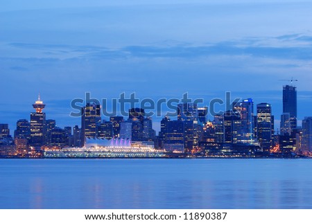downtown vancouver night scene