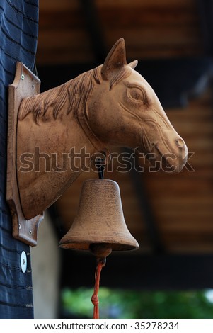 Clay sculpture horse door bell