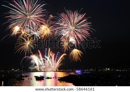 Celebration of Lights, fireworks display at English Bay, Vancouver, BC