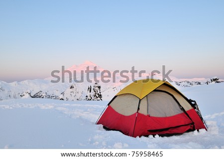 Camping at Huntoon point on Artist Ridge in winter