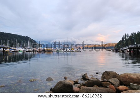 Deep Cove cloudy sunset, North Vancouver, British Columbia
