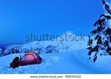 Snow Camping at Huntoon Point,Mt. Baker-Snoqualmie National Forest