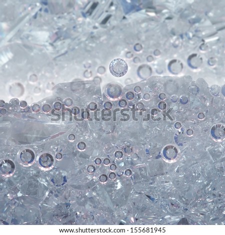 diamond background texture, with various cut shapes and some, similar to bubbles