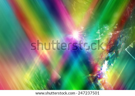 rainbow color rays with layered diamond refraction light triangles