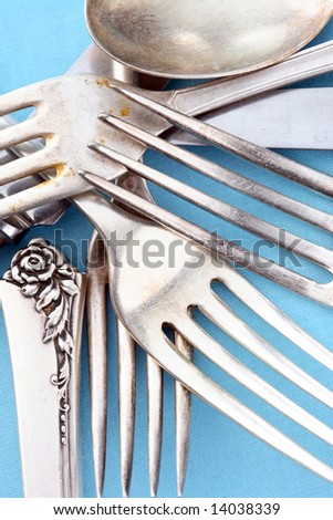 antique silver cutlery knives and forks