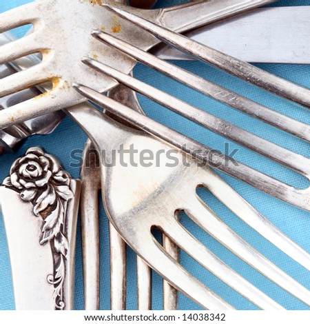 antique silver cutlery knives and forks