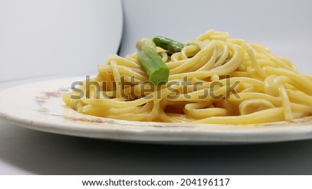 creamy asparagus pasta italian food dinner supper meal delicious tasty scrumptious