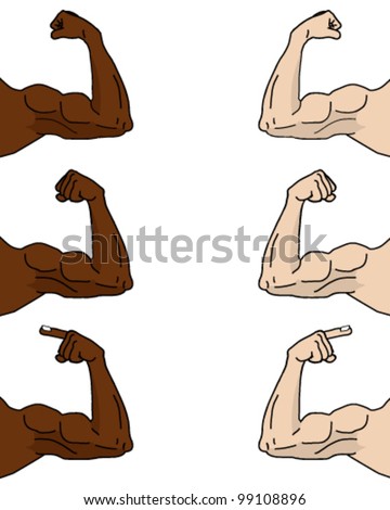 Cartoon Muscle Flex