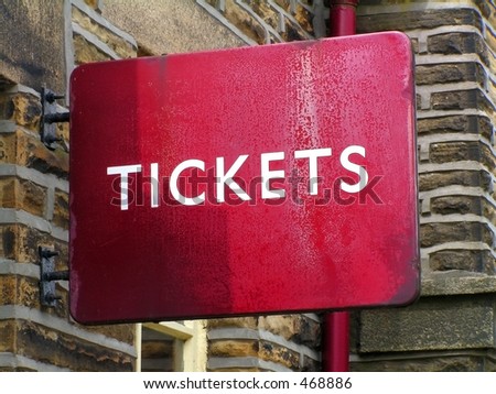 A Tickets sign at a railway station