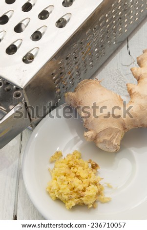 Ginger and kitchen grater