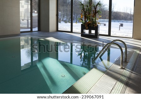 pool in hotel spa interior