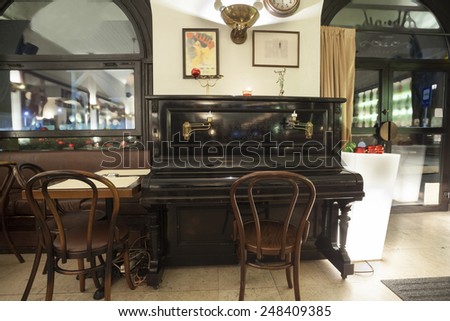 piano in a bar interior