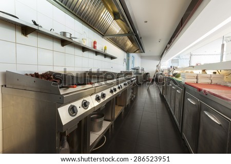 kitchen in a american diner restaurant