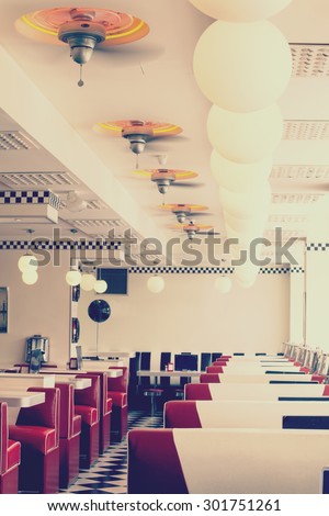 restaurant diner old fashion like color filter