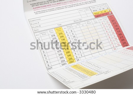 A blank golf scorecard