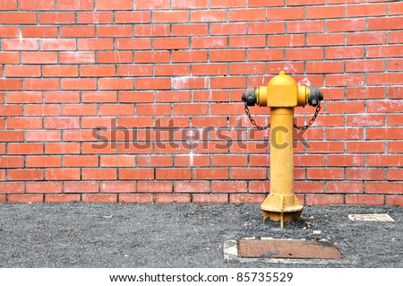 Fire hydrant at wall building use for fire brigade