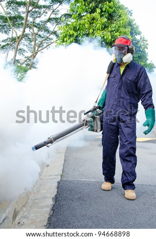 Environmental health workers are fogging to control dengue