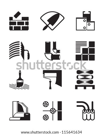 Construction materials and tools vector illustration Construction materials and tools vector illustration