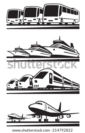 Passenger transportation vehicles vector illustration Passenger transportation vehicles vector illustration