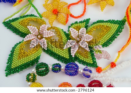 Ornaments from beads, it always manual work