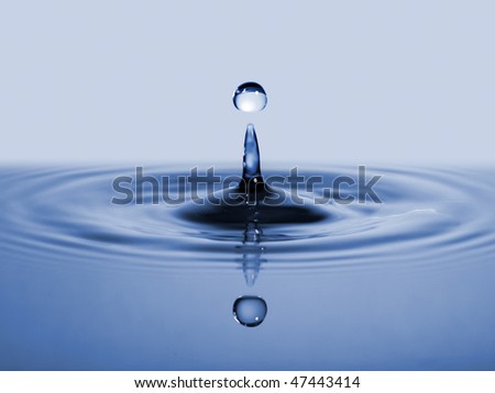 single drop splashing on water surface