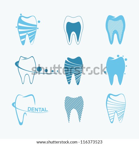 Set of dental icons Set of dental icons
