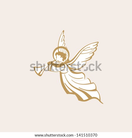 White Angel with trumpet White Angel with trumpet