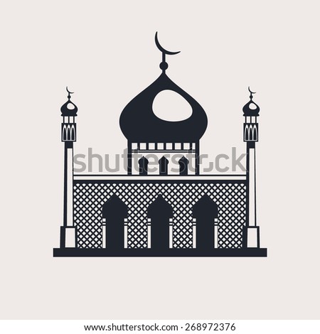 Mosque building a religious symbol vector icon