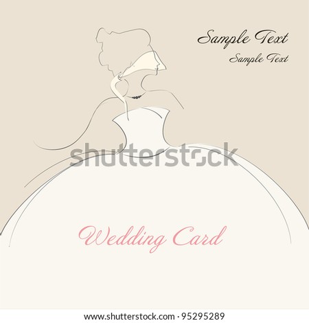 stock vector Vintage wedding invitation background with dress