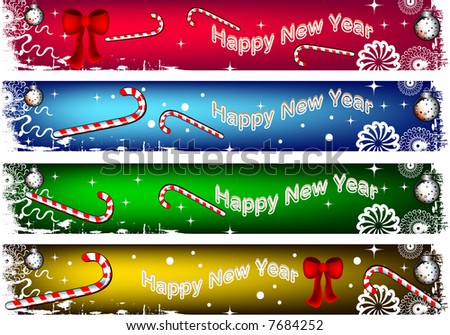 Happy New Year Banner Stock Vector Illustration 7684252 : Shutterstock