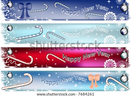 Happy New Year Banner Stock Vector Illustration 7684261 : Shutterstock