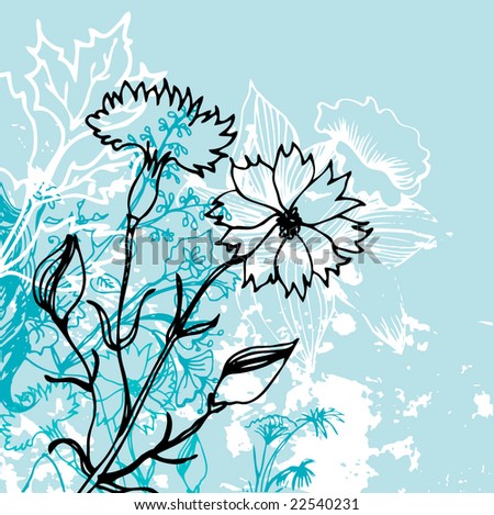Grunge Background With Flowers Stock Vector Illustration 22540231