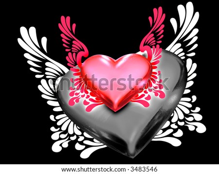 hearts with wings