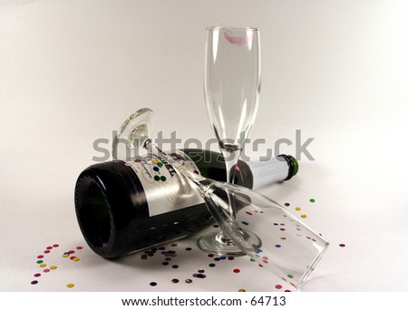 empty champagne bottles