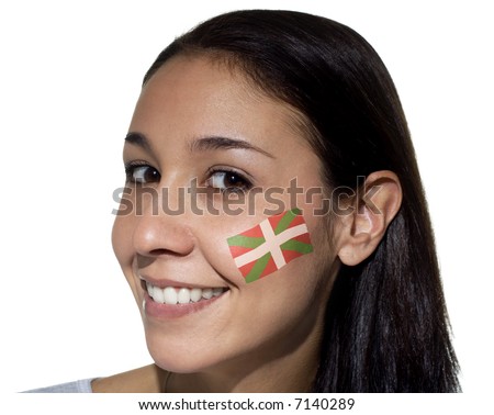 woman iberian basque flag basques lebanese ethnicities non similar which most look cheek smiling painted her shutterstock search