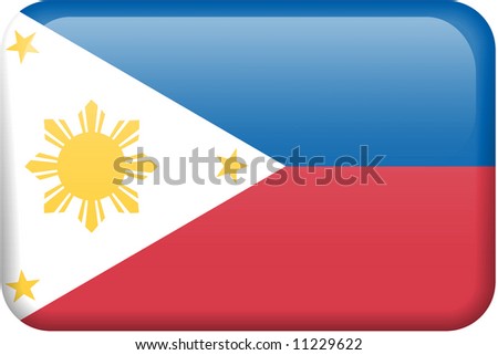stock photo Philippine flag rectangular button