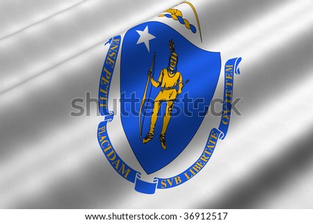 Picture Of Massachusetts Flag. closeup of the flag of the
