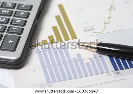 still life of budget stats and calculator