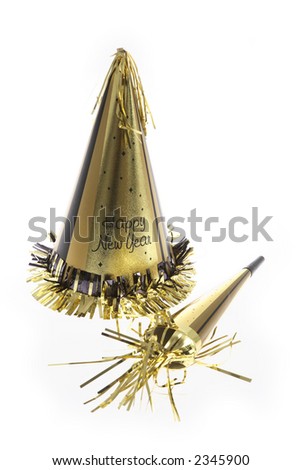party hat icon. stock photo : New Years Party Hat and Horn