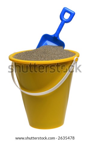 stock photo : Pail and shovel with sand
