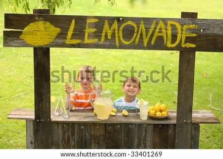 Two boys with lemonade stand Two boys with lemonade stand