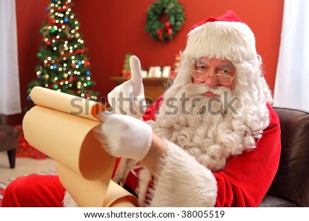 Santa Claus warns the naughty kids
