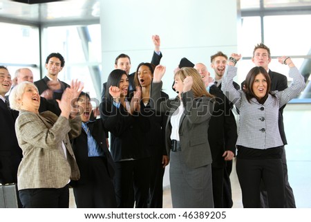 Business People Cheering