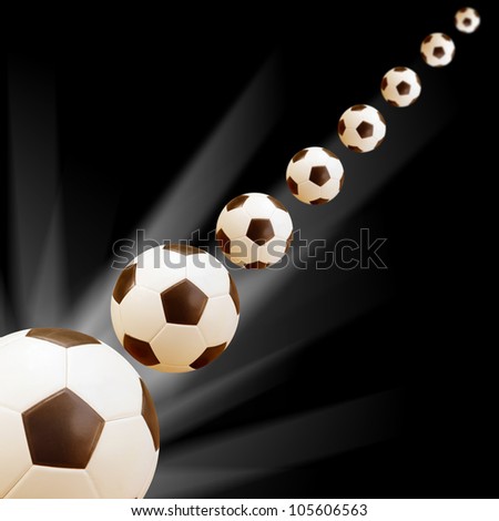 soccer Ball  with abstract black and light background