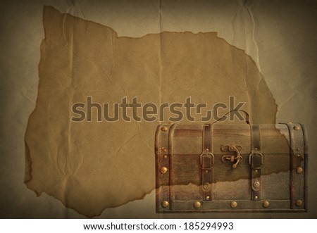 Old paper  and grunge leather luggage