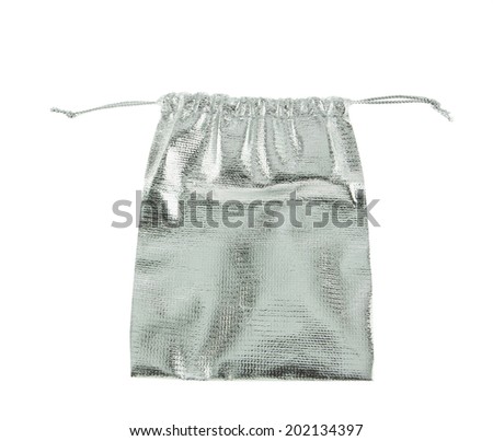 Silver  pouch to hold Jewelry and delicate items isolated on white background
