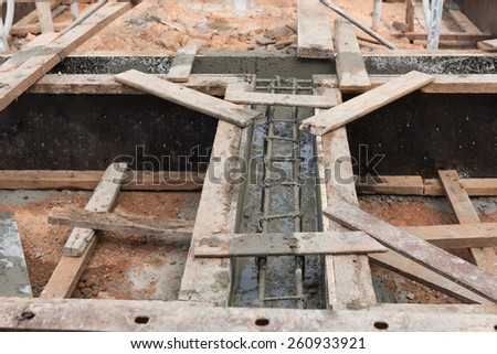 Construction site,reinforcement metal framework for concrete pouring